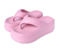 Women's Comfort Orthopedic Chunky Sandals Thick Slippers for Women Wearing Summer Korean Version Flops Casual High Heeled Slippers Black Sandles Womens Sandals Size 5 for Bunions (Pink,5)