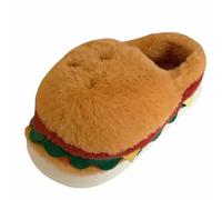 Women's Comfort Slippers Plush Indoor Comfortable Hamburger Shape Fully Closed And Stuffed Autumn Style Clogs Comfortable And Warm Couples Party 2026