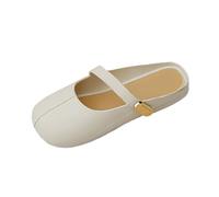 Women's Comfort Slippers Solid Color Leather Slide Women Cute Round Head Slip On Sandals Non-Slip Rubber Sole Slippers for Dress Wedding a y (Beige, 4)