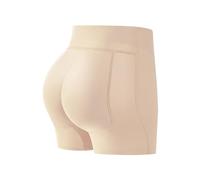 Womens Comfort Soft Underpants Breathable Briefs Womens Butt Lifter Padded Panty Hip Enhancer Underwear Body Shaper Boyshorts Undies for Women (Beige, L)