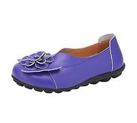 Women's Comfort Walking Cute Flat Loafer Loafers & Moccasins,Women's Soft Cowhide Leather Loafer Flat Shoes Slip-Ons Boat & Deck Shoes Size 7 A0/Purple