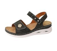 Women's Comfort Wedge Sandals with Adjustable Ankle Strap | Ladies Open Toe Casual Summer Footwear | Cushioned Platform Sole for All-Day Wear Black