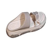 Women's Comfortable Arch Support Flatform Sandals Wearing A Cold Dragging Female In A Thick Bottom 2026 Summer New Wind Beach Slippers Woman Sliders Size 3 Black Slippers Women 4 for (Grey,3.5)