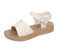 Women's Comfortable Chunky Platform Sandals New Casual Style Thick Sandals With Exposed Toes And For Mothers Soft Lightweight For Middle And Ladies White Women Shoes Size 5 (Beige,4)