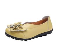 Women's Comfortable Dressy Slip On Loafer Flat Wide Width Leather Flat Ballet Ladies Simple Comfy Low Heel Casual Shoes Breathable Lightweight Non Slip Walking Shoes (6)