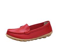 Women's Comfortable Dressy Slip On Loafer Flat Wide Width Leather Flat Ballet Ladies Simple Comfy Low Heel Casual Shoes Breathable Lightweight Non Slip Walking Shoes (6)