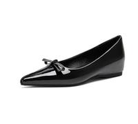 Women's Comfortable Hidden Wedge Pointed Toe Slip On Work Shoes Minimalist Flats for Daily Wear & Office Use Rubber Sole,Black,5 UK