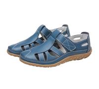Women's Comfortable Leather Walking Trainers - Women's Chic Casual Shoes, Laceless Sneakers, Solid Colour, Orthopaedic Sneaker, Tennis Basquette, Light Blue, 4 UK