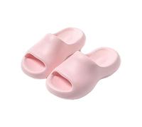 Women's Comfortable Low Wedge Chunky Sandals Women's Thick Bottom Fashion One Drag Men' Home Leisure Slippers Outside The Couple Models Home Slippers Shower 9 White Sliders (Pink,36)