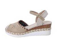 Women's Comfortable Open Toe Platform Sandals Women's Summer New Package Head Sandals Female Large Size Casual Slope With Thick Bottom Hollow Pale Blue for Ladies Sandles (White,6.5)