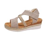 Women's Comfortable Orthopedic Platform Sandals Ladies Slope With Sandals Summer New Europe And The States And The States Foreign Trade Big Yards Fish Womens Heels Brown Ladies (Khaki,5.5)