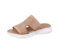 Women's Comfortable Orthopedic Platform Sandals Women's Summer Casual Comfortable Fly Weaving A Hollow Slope With Fish Mouth Thick Bottom Sliders Size 4 Junior Womens Slider (Khaki, 4.5)