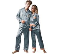 Womens Comfortable Pajama Set Couples Sleepwear Made of Silk and Coolmax Material with for Casual Living At Home: Sleeping Or Relaxing (Green, XL) Sleep & Lounge
