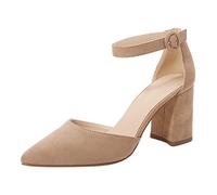 Women's Comfortable Platform Block Heel Sandals Ladies Summer Pointed Heel One Line Strap Solid Color Fashion Large Size Women Sandals Womens Flat Gold Ladies Sandles Size 7 (Beige,5)