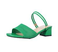 Womens Comfortable Platform Block Heel Shoes Women's Summer Mid Heeled Knitted Outside A Fashionable Casual Comfortable Open Toe Fish Mouth Black Sandals for Women UK Womens Sandles (Green,7)