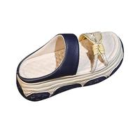 Women's Comfortable Platform Wedges Sliders Wearing A Cold Dragging Female In A Thick Bottom 2026 Summer New Wind Beach Slippers Woman Brown Sliders Women Womens Slider Slippers Black (Blue,6)