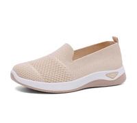 Women's Comfortable Slip Breathable Soft Sole Lightweight Casual Canvas Shoes Womens with Zipper Wedges for Women Beige