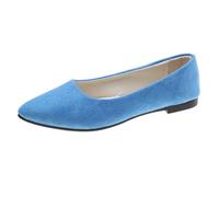 Women's Comfortable Slip On Ballet Shoes Square Toe Casual for Everyday Wear Lightweight Breathable Summer Footwear (Blue, 4.5)
