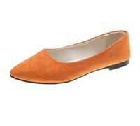 Women's Comfortable Slip On Ballet Shoes Square Toe Casual for Everyday Wear Lightweight Breathable Summer Footwear (Orange, 5.5)