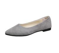 Women's Comfortable Slip On Ballet Shoes Square Toe Casual for Everyday Wear Lightweight Breathable Summer Footwear (Grey, 6.5)