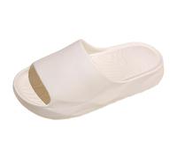Women's comfortable slippers, soft slippers for women, thick sole, simple and comfortable, breathable and lightweight, suitable for a flip flop sandals women swimming pool non-slip fast, white, 9.5 UK