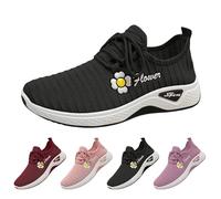 Women's Comfortable Summer Trainer, Large Size, Lightweight Women's Running | Soft Sole Running Shoe Casual Breathable Sneakers Trendy Sneaker with Floral Pattern Sneaker
