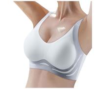 Women's Comfortable Thin Sagging Side Breast Support Shining No Steel Ring Wrapping Bra for Everyday Wear
