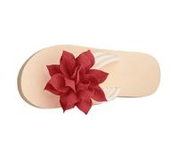 Women's Comfortable Wide Fit Flat Sandals Women's Beach Thong Slippers Hollow Casual Clip Toe Slippers Flat Shoes Sandals Sliders Size 4 Black Summer Beach (Red,4.5)