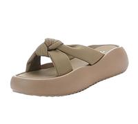 Women's Comfortable Wide Fit Wedges Sliders Women's New Outside Wear Net Red Thick Bottom Fashion Casual Hundred With Bow Senior Sense Ladies Summer Soft Indoor Slippers for Girls Womens (Khaki,4)