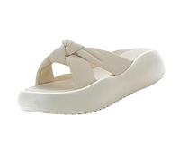 Women's Comfortable Wide Fit Wedges Sliders Women's New Outside Wear Net Red Thick Bottom Fashion Casual Hundred With Bow Senior Sense Ladies Summer Soft Indoor Slippers for Girls Womens (White,4.5)
