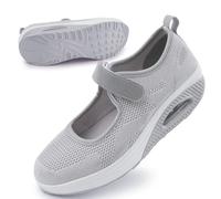 Women's Comfortable Working Nurse Shoes Non-Slip Adjustable Breathable Walking Buffer Fitness Casual Nursing Orthotic Lightweight Shoes Ab-Gray UK/5