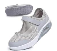 Women's Comfortable Working Nurse Shoes Non-Slip Adjustable Breathable Walking Buffer Fitness Casual Nursing Orthotic Lightweight Shoes Aa-Gray UK/5