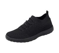 Womens Comfortable Working Nurse Shoes Running Shoes Womens Slip On Breathable Mesh Sneakers Lightweight Golf Trainers Soft Tennis Sneaker Cushioning Athletic Footwear Nordic Walking Shoe Black