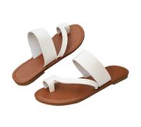 Women's comfy Big Toe orthotic sandals,Summer hallux valgus flip flops,Non-Slip Ring Toe Bunion Slippers for Outdoor Walking Travel(White,6.5 UK)