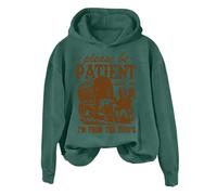Womens Comfy Hoodies Soft Hooded Winter Warm Tops Please Be Patient With Me I'm From The 1900s Sweatshirt For Women Funny Cotton Crewneck Pullover Lavender Hoodie Women (Green, XXL)
