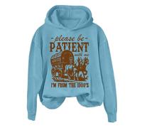 Womens Comfy Hoodies Soft Hooded Winter Warm Tops Please Be Patient With Me I'm From The 1900s Sweatshirt For Women Funny Cotton Crewneck Pullover Lavender Hoodie Women (Light Blue, XXXL)