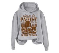 Womens Comfy Hoodies Soft Hooded Winter Warm Tops Please Be Patient With Me I'm From The 1900s Sweatshirt For Women Funny Cotton Crewneck Pullover Lavender Hoodie Women (Grey, XXL)