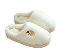 Women's Comfy House Slippers Memory Foam Fuzzy Bedroom Scuffs Slippers Indoor and Outdoor Anti Skid Home Slipper Shoes with Warm Plush Lining Slip On Soft Thermal Winter Footwear White