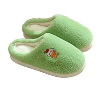 Women's Comfy House Slippers Memory Foam Fuzzy Bedroom Scuffs Slippers Indoor and Outdoor Anti Skid Home Slipper Shoes with Warm Plush Lining Slip On Soft Thermal Winter Footwear Green