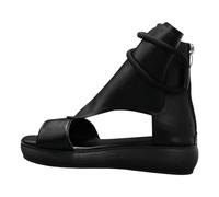 Womens Comfy Open Toe Flat Sandals Zip Platform Ladies Bottom Ourdoor Thick Up Women's Shoes Women's Sandals Brown Flat for Ladies Sandles Size 8 (Black,5)