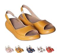 Women's Comfy Orthotic Sandals, With Back Strap Orthopedic Arch Support Flat Sandals, casual Shock-Absorbing For women (Yellow,8)