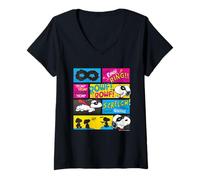 Womens Comic Snoopy Masked Hero Super Hero Rescue Dog Strip Fun V-Neck T-Shirt
