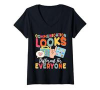 Women's Communication Looks Different for Everyone Speech Therapist V-Neck T-Shirt