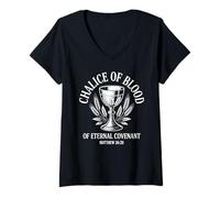 Womens Communion Chalice of Eternal Covenant Bible Verse V-Neck T-Shirt