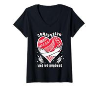 Womens Compassion Has No Borders V-Neck T-Shirt