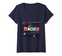 Womens Compassionate Caring Teacher - School Teacher Appreciation V-Neck T-Shirt