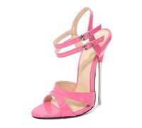 Women's Competition Latin Heels - Pole Dancing Shoes with 16cm Stiletto & Ankle-Straps - Drag Queen Show Shoes,Pink,4.5 UK