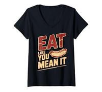 Womens Competitive Eating Speed Eater Food Challenge Eat V-Neck T-Shirt