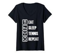 Womens Competitive Tennis Mindset V-Neck T-Shirt
