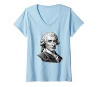 Womens Composer Haydn Classical Music Symphony Opera Portrait Haydn V-Neck T-Shirt